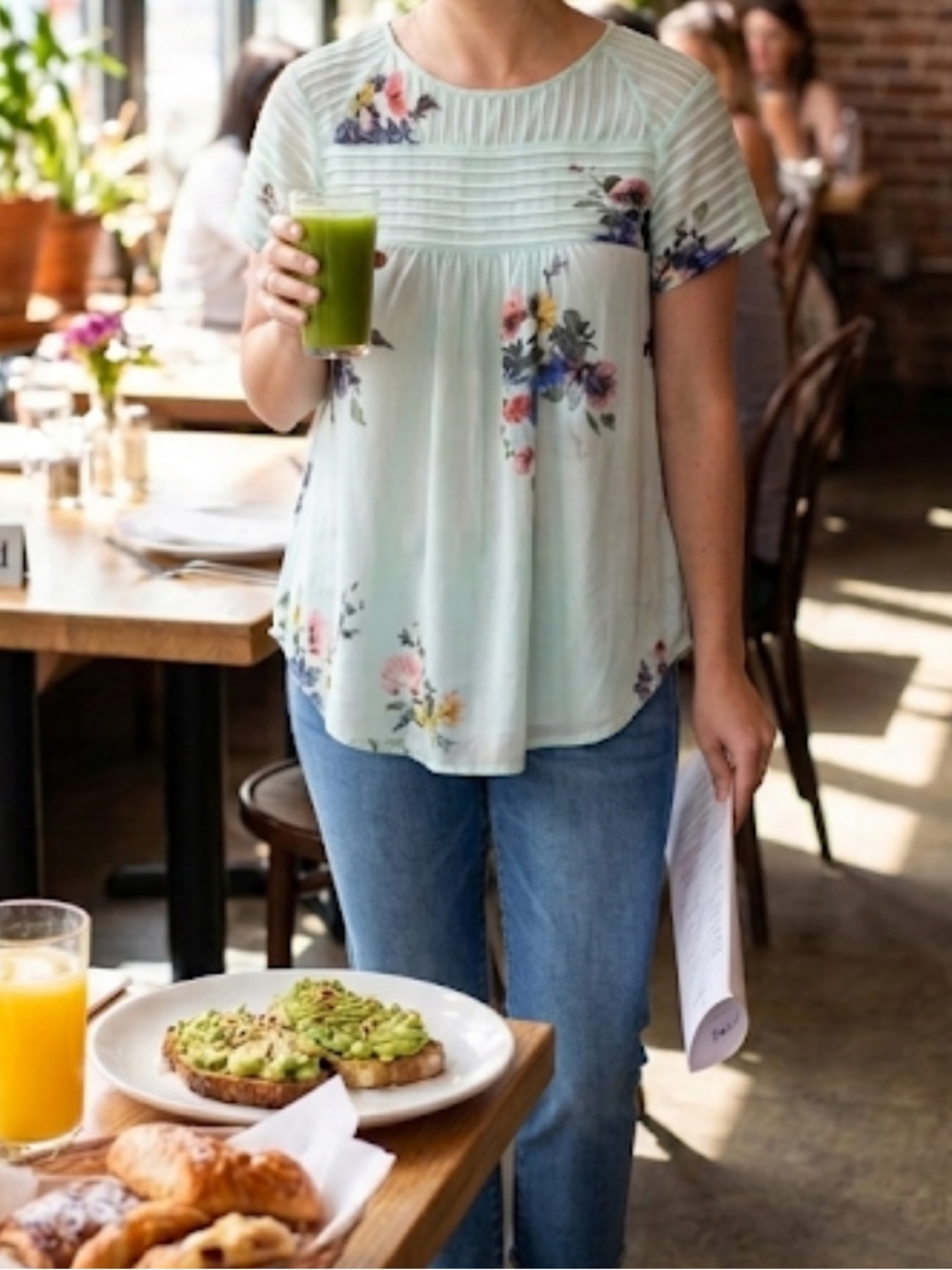 ✨rare✨ Anthro’s one fine day mint pintuck top